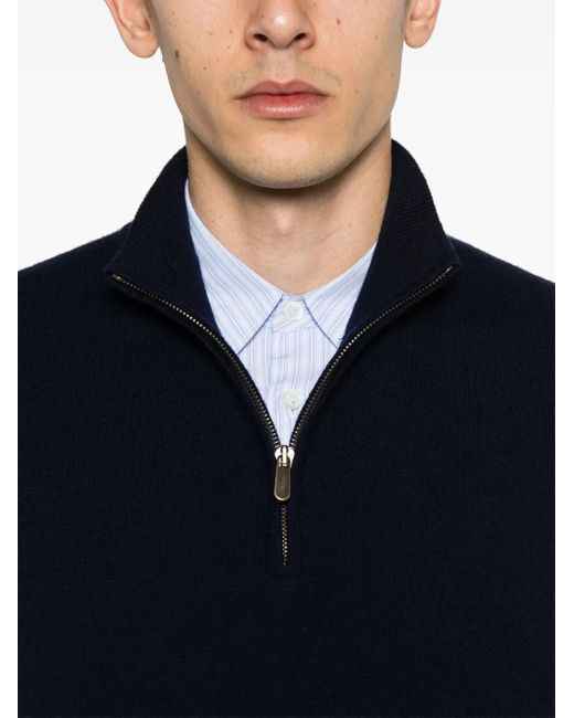 Bompard Blue Half-Zip Sweater for men