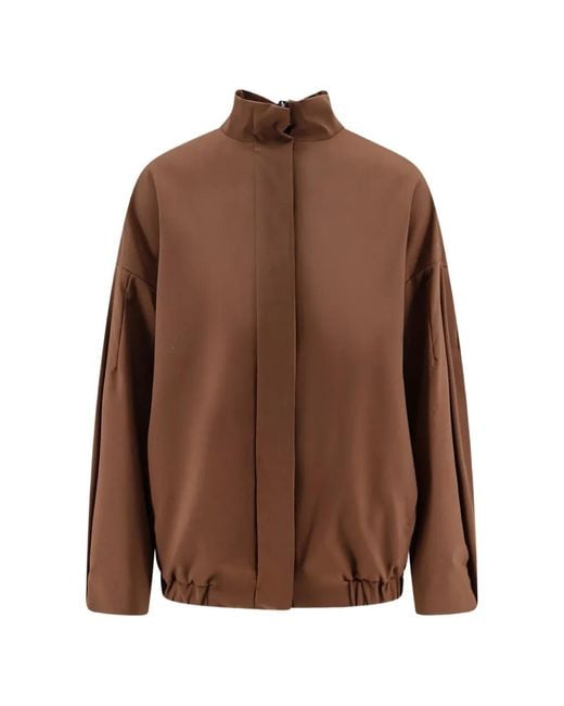 Hevò Brown Porto Selvaggio High-Collar Jacket