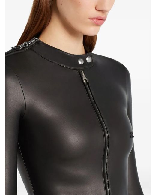 Courreges Black Bikerjacke Mit Reißverschluss