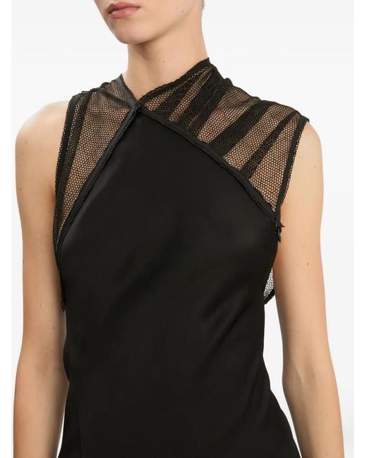 Victoria Beckham Black Robe Longue En Résille