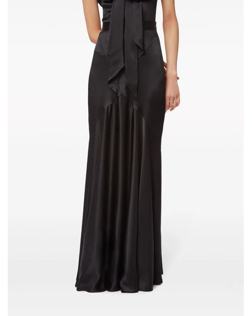 Nina Ricci Black Satin Mermaid Maxi Skirt