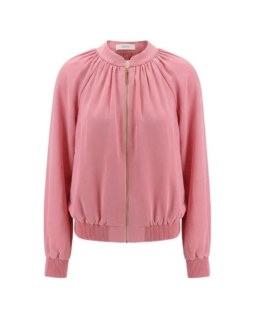 Joseph Pink Mira Satin-Effect Bomber Jacket