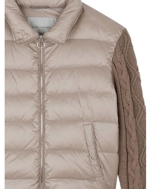 Paul & Shark Natural Cable-Knit Padded Jacket