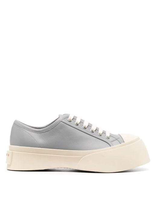 Marni White Pablo Leather Flatform Sneakers