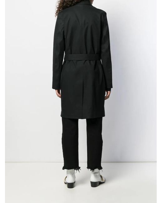 Saint Laurent Black Belted Car Coat