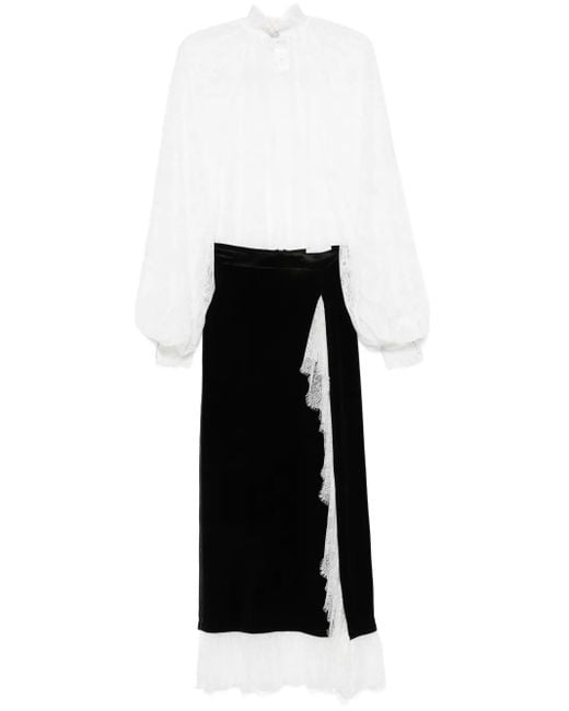 Ana Radu Black Lace-Detail Skirt Set