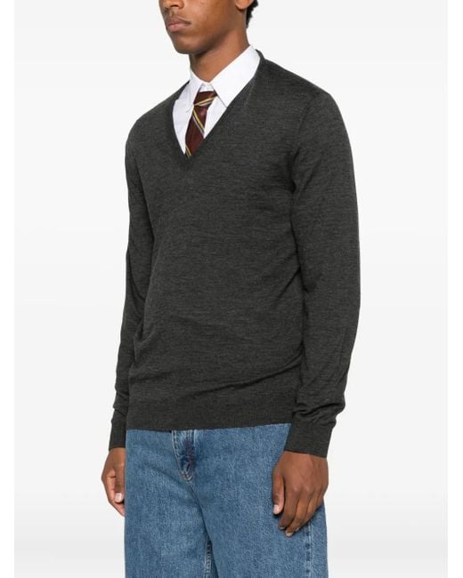 Gucci Black V-Neck Wool Sweater for men