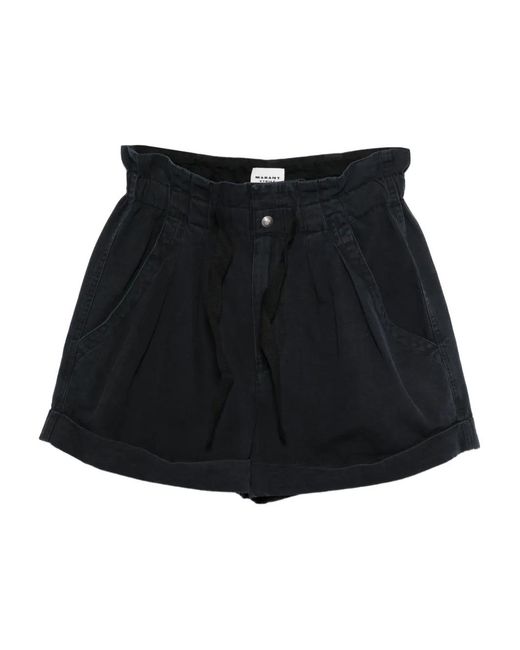 Isabel Marant Black Nirma Cotton And Linen Canvas Shorts