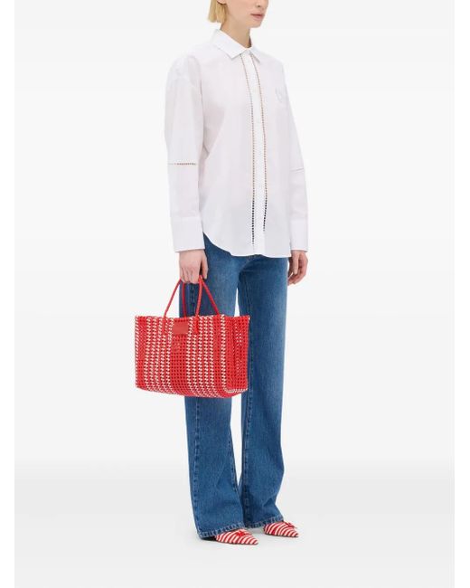 MSGM Red Logo-Patch Tote Bag