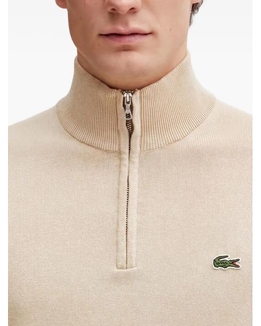 Lacoste Natural Zip-Neck Sweatshirt for men