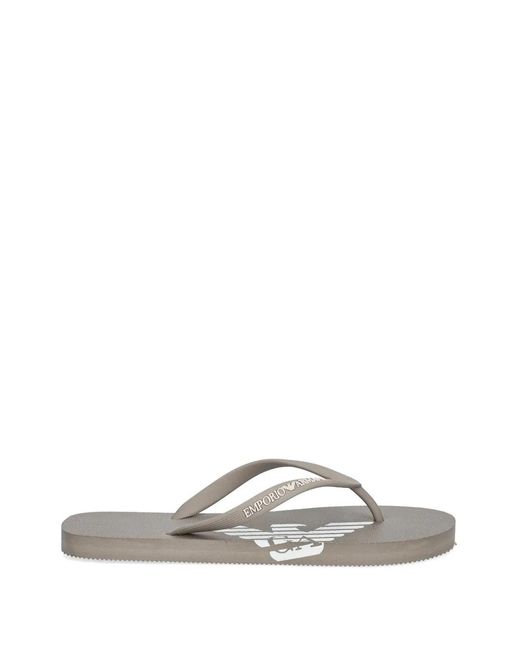 ARMANI EXCHANGE White Logo-Print Flip-Flops