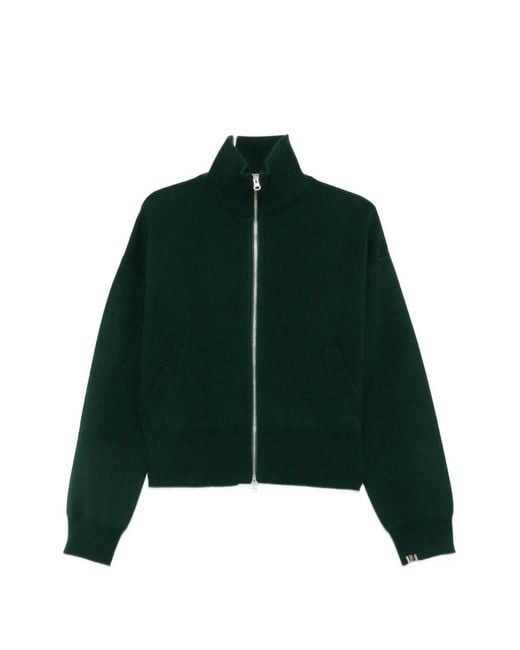 Extreme Cashmere Green Zip-Up Cashmere Sweater