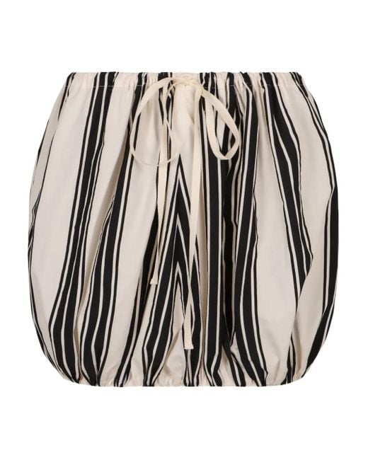 Philosophy Di Lorenzo Serafini Natural Striped Mini Skirt
