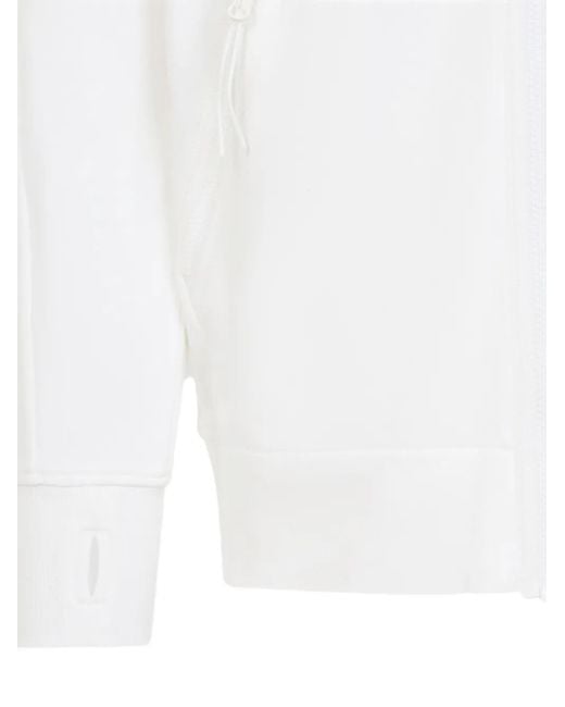 C P Company White Goggle-Detail Zip-Up Hoodie for men
