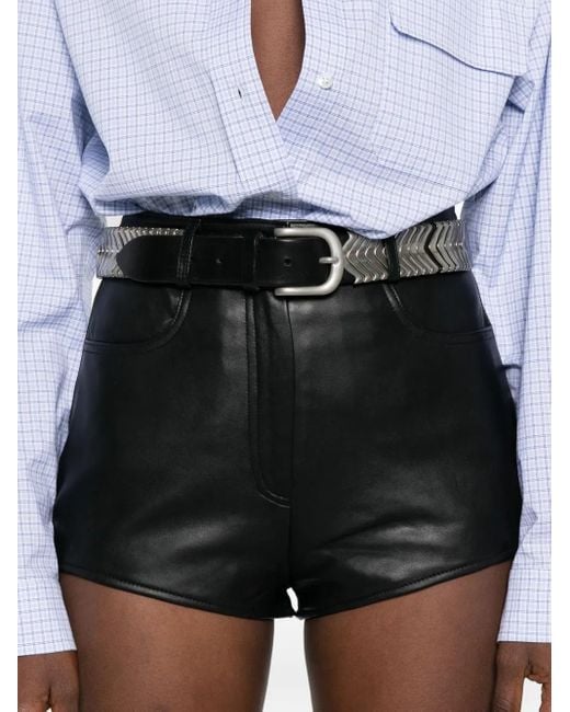 Frankie Shop Leren Shorts Met Zak in het Black