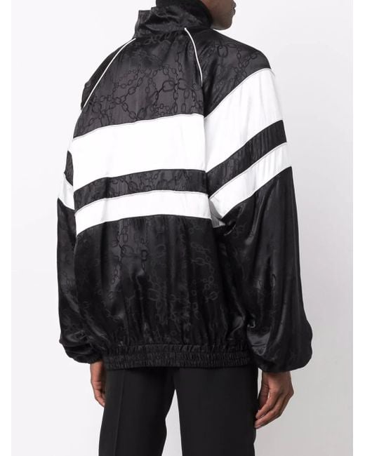 COOL T.M Black Monogram Logo-Print Zip Jacket for men