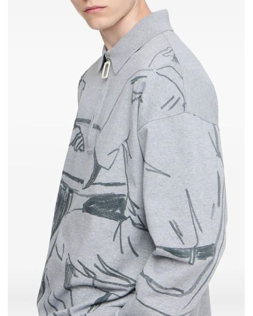 メンズ J.W. Anderson ハーフジップ スウェットシャツ Gray