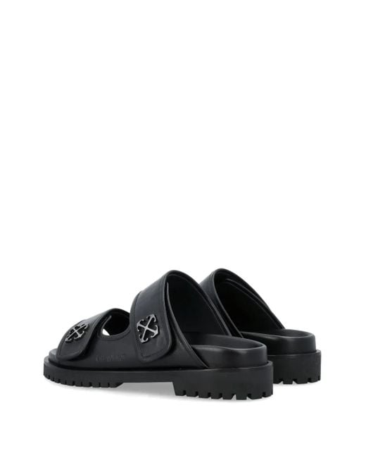 Off-White c/o Virgil Abloh Black Leather Metal Arrow Sandal For for men