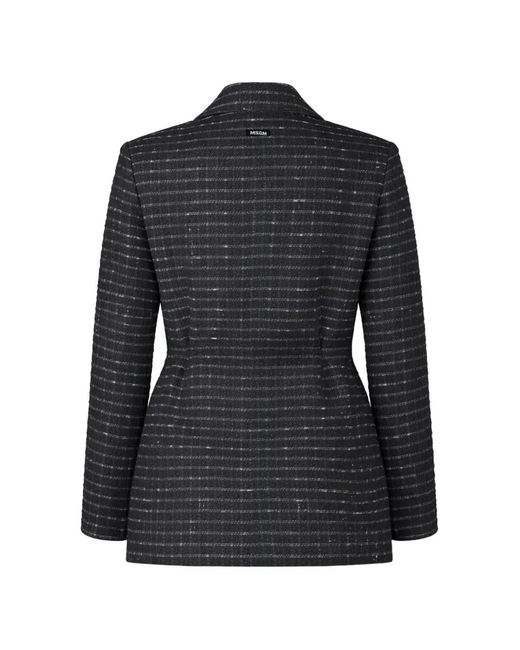 MSGM Black Checked Single-Breasted Blazer
