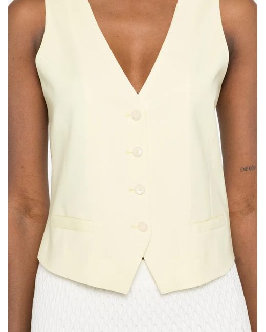 Manuel Ritz White V-Neck Button Waistcoat