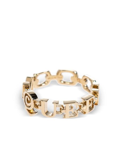 Alexander McQueen Ring Verfraaid Met Logo in het Metallic