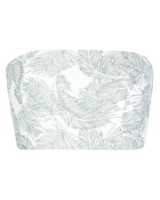 Top tipo bustier con motivo de palmeras Bambah de color Blue