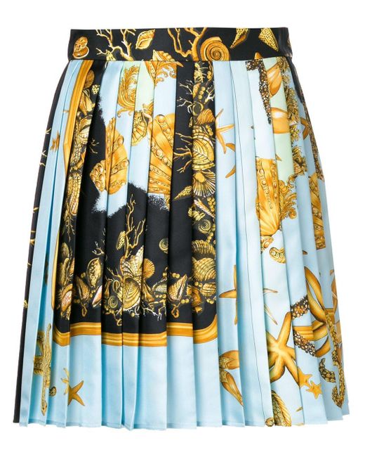 スカート VERSACE PLEATED SKIRT WITH FLORAL PRINT Versace floral-print Pleated Skirt | Black | FARFETCH GE