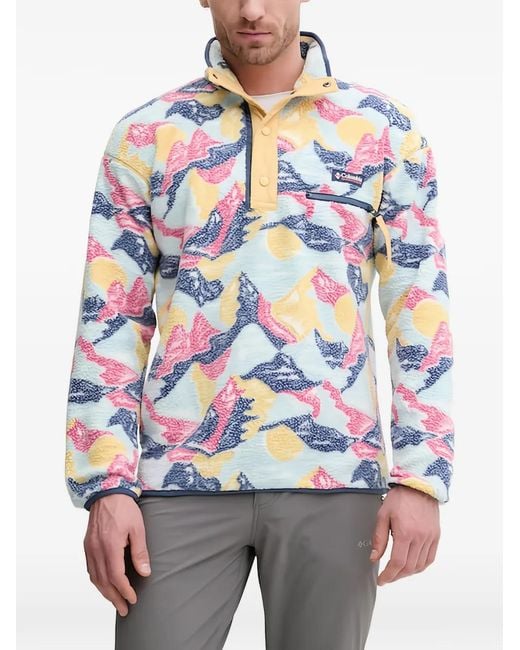 Columbia White Veste En Polaire Boutonnée À Motif for men