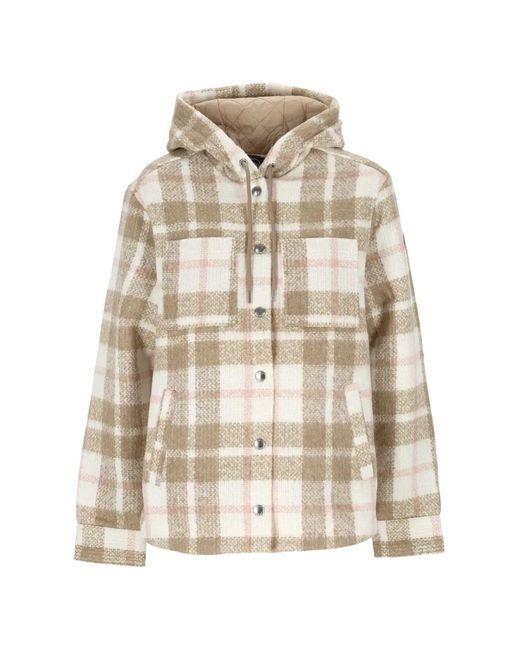 Colmar Natural Check-Pattern Hooded Jacket