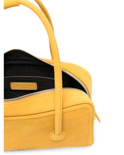 MARGE SHERWOOD Yellow Logo-Debossed Leather Tote Bag
