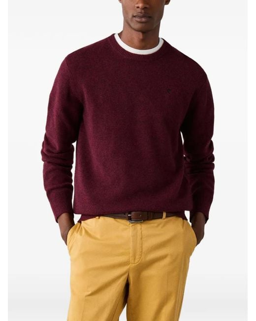 Hackett Strickpullover Mit Rundhalsausschnitt in Red für Herren