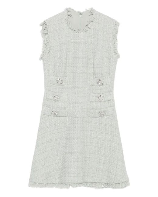 Costarellos White Tweed Mini Dress
