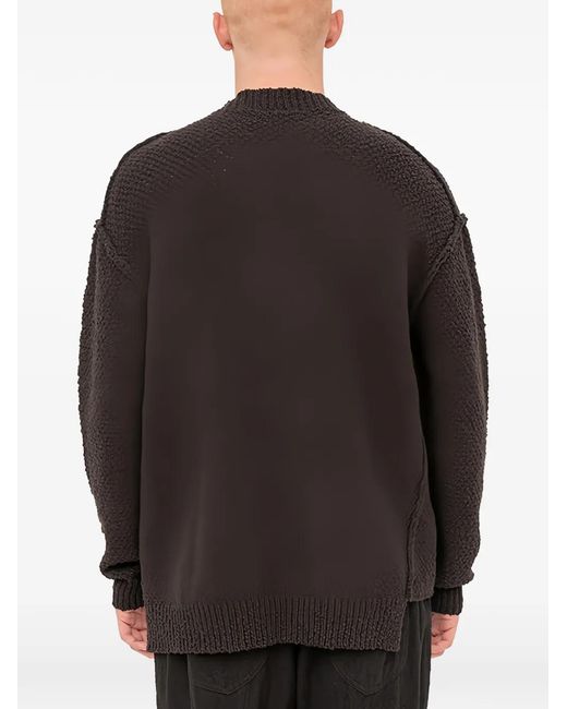 The Viridi-anne Black Crew-Neck Sweater for men