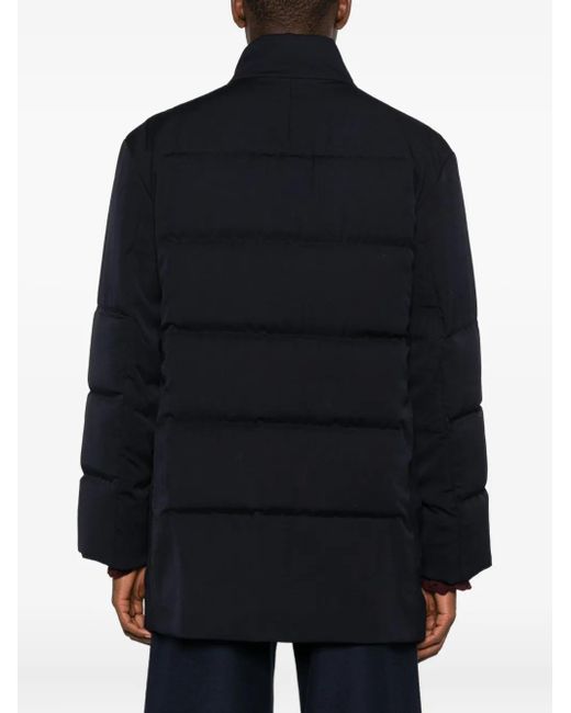 Yohji Yamamoto Blue High-Neck Padded Jacket for men