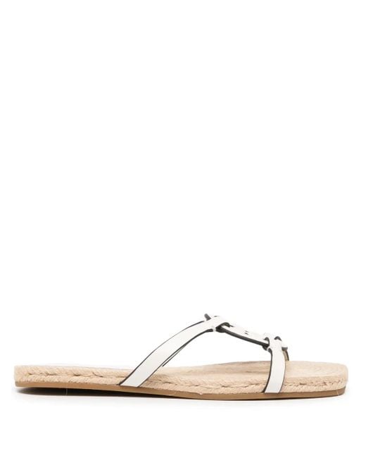 Sandali Miller in pelle e iuta di Tory Burch in White
