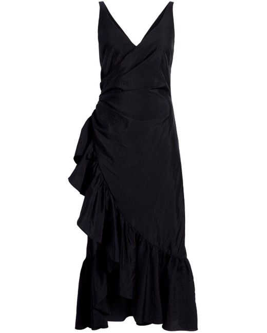 Vestido Mimi con detalle drapeado Cinq À Sept de color Black