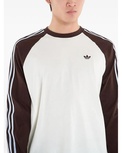 Adidas White Britcore Cali Raglan-Sleeve T-Shirt for men