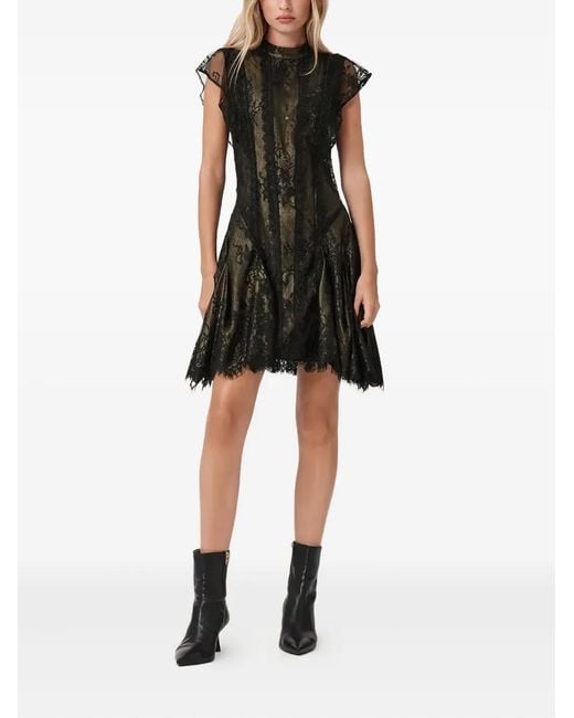 AllSaints Women's Black Fleur Lace Mini Dress
