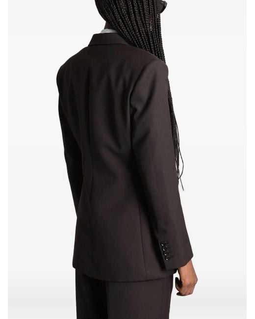 Anine Bing Black Double-Breasted Wool Blazer