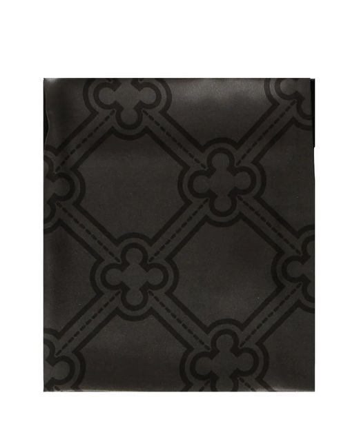 V73 Black Geometric-Pattern Scarf