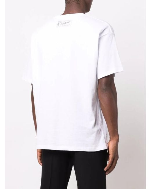 Raf Simons White Graphic-Print T-Shirt for men
