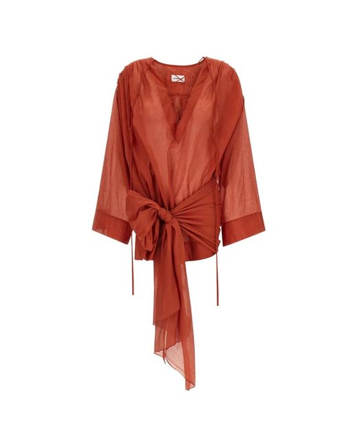 ANDAMANE Red Indira Cotton Mini Dress