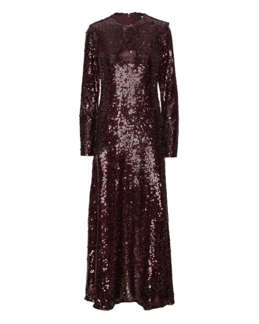 ROTATE BIRGER CHRISTENSEN Purple Maxikleid mit Pailletten