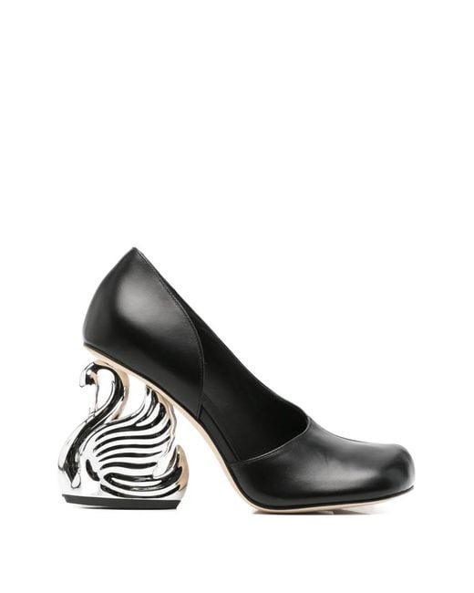 A.W.A.K.E. MODE Black Swan-Heel Pumps