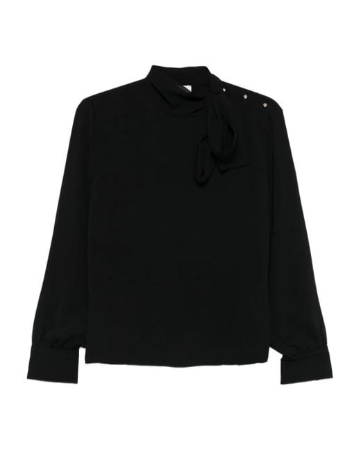 Blouse Boutonnée À Col Montant Liu Jo en coloris Black
