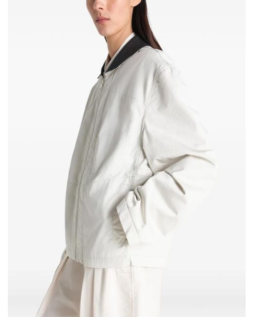 Lemaire White Zip-Fastening Long-Sleeve Jacket