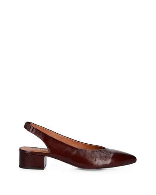 JONAK PARIS Brown Pointed-Toe Slingback Pumps