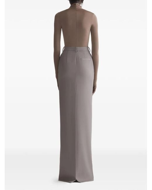 Mugler Gray Split Maxi Skirt