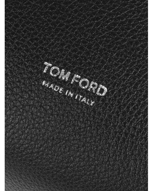 Tom Ford Black Grained Leather Wash Bag for men
