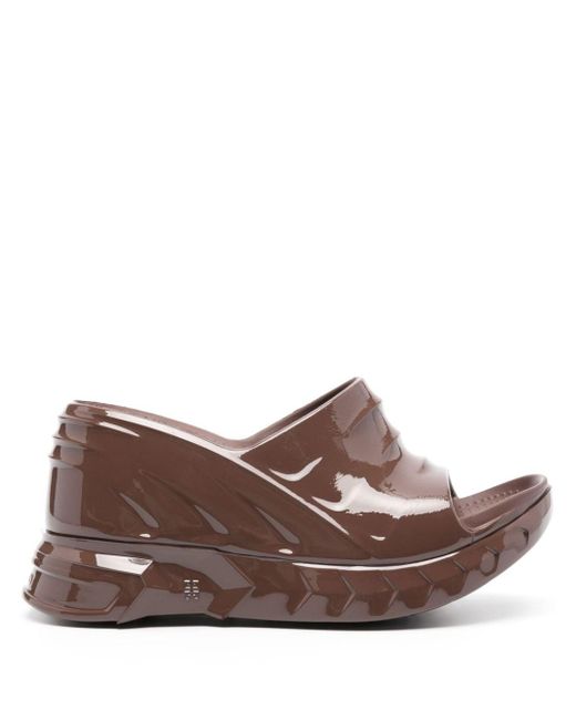 Givenchy Brown Marshmallow Wedge Slides